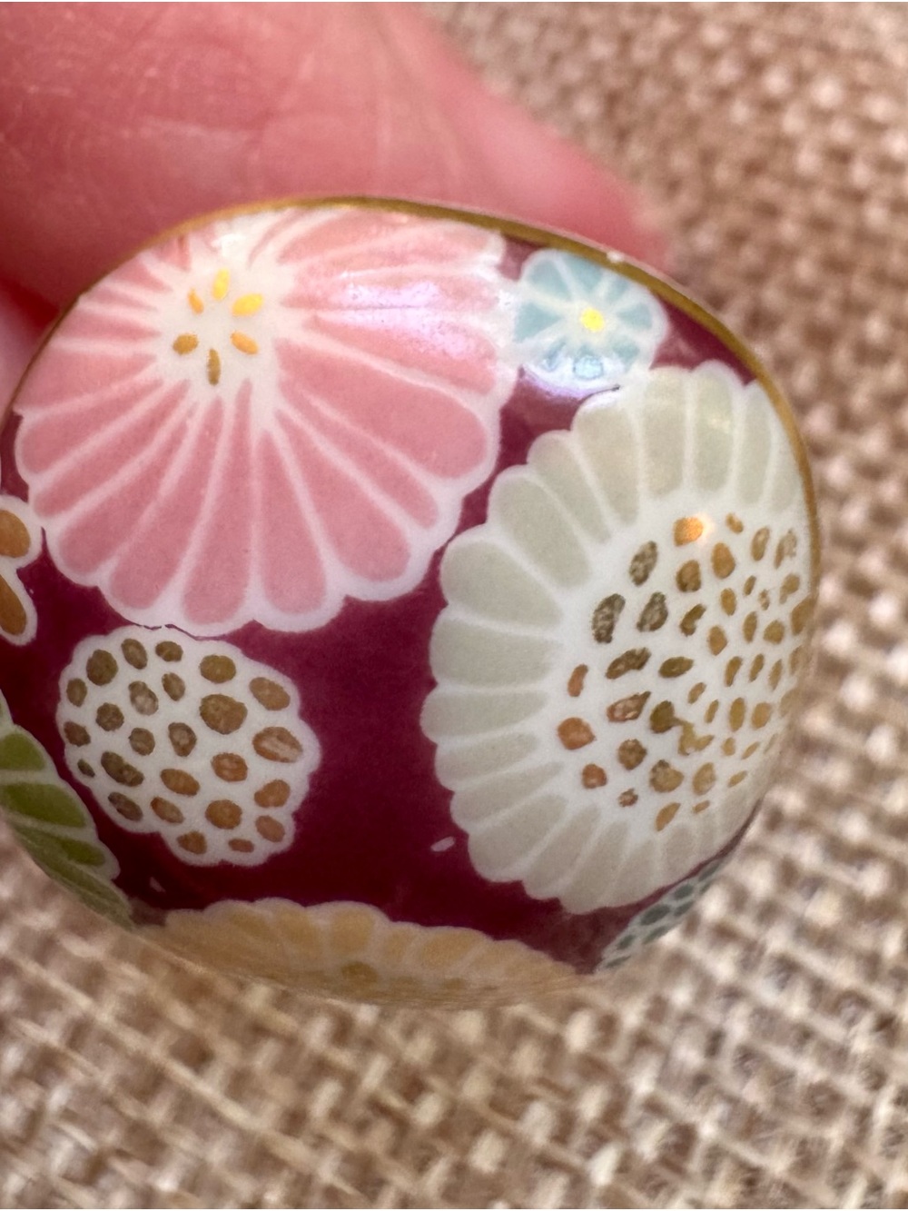 Bernardaud Porcelain Gold-Tone Ring with Floral Accents - Picture 7 of 7